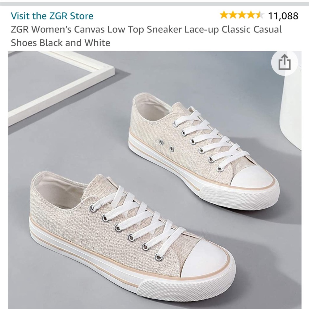 Beige Canvas Tennis Shoes